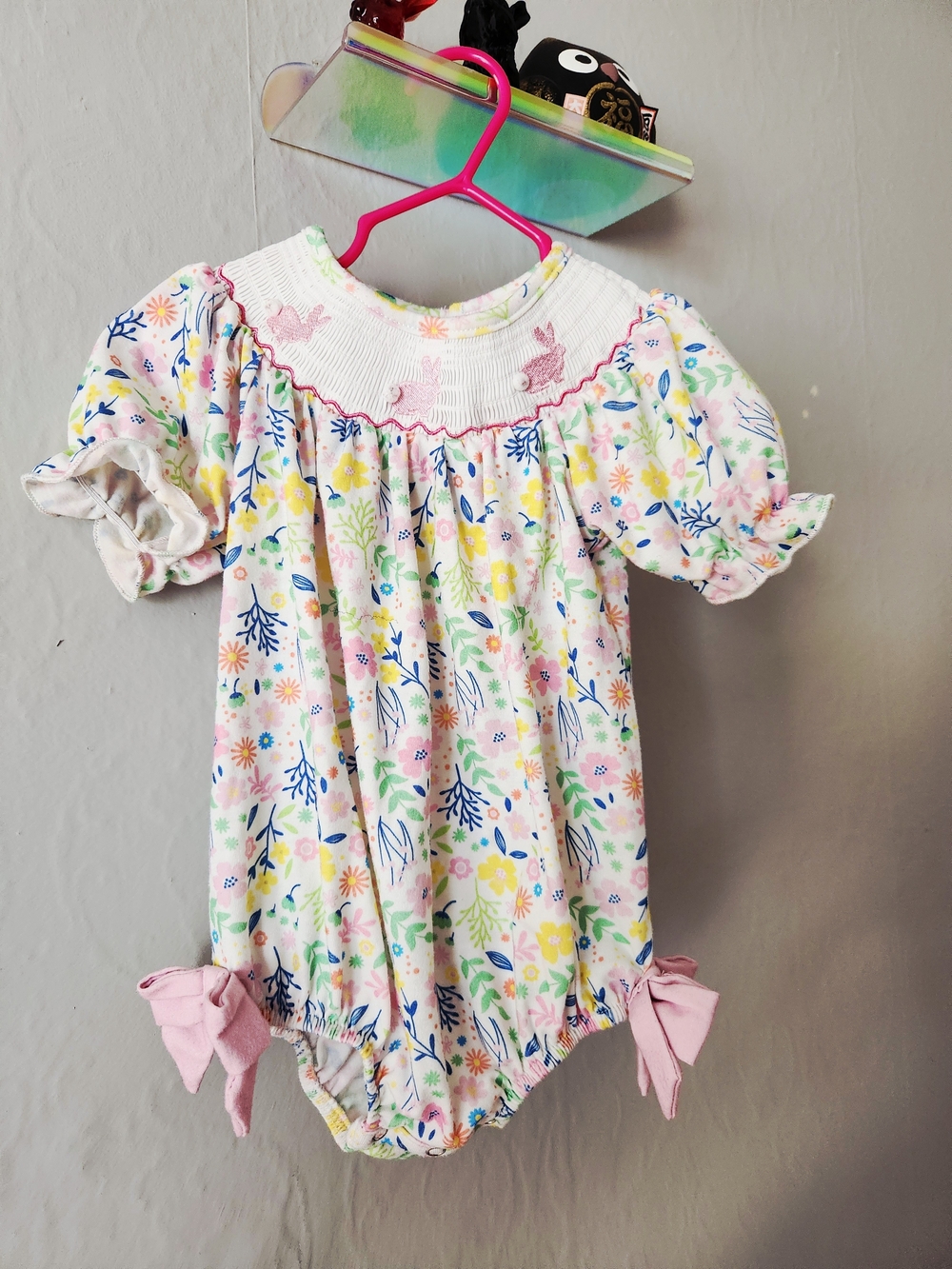 Rylee & Faith Smocked Floral Romper